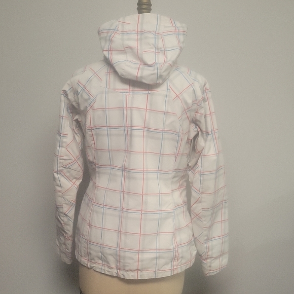 Columbia Women's White and Red Plaid Ski Jacket - Picture 3 of 6